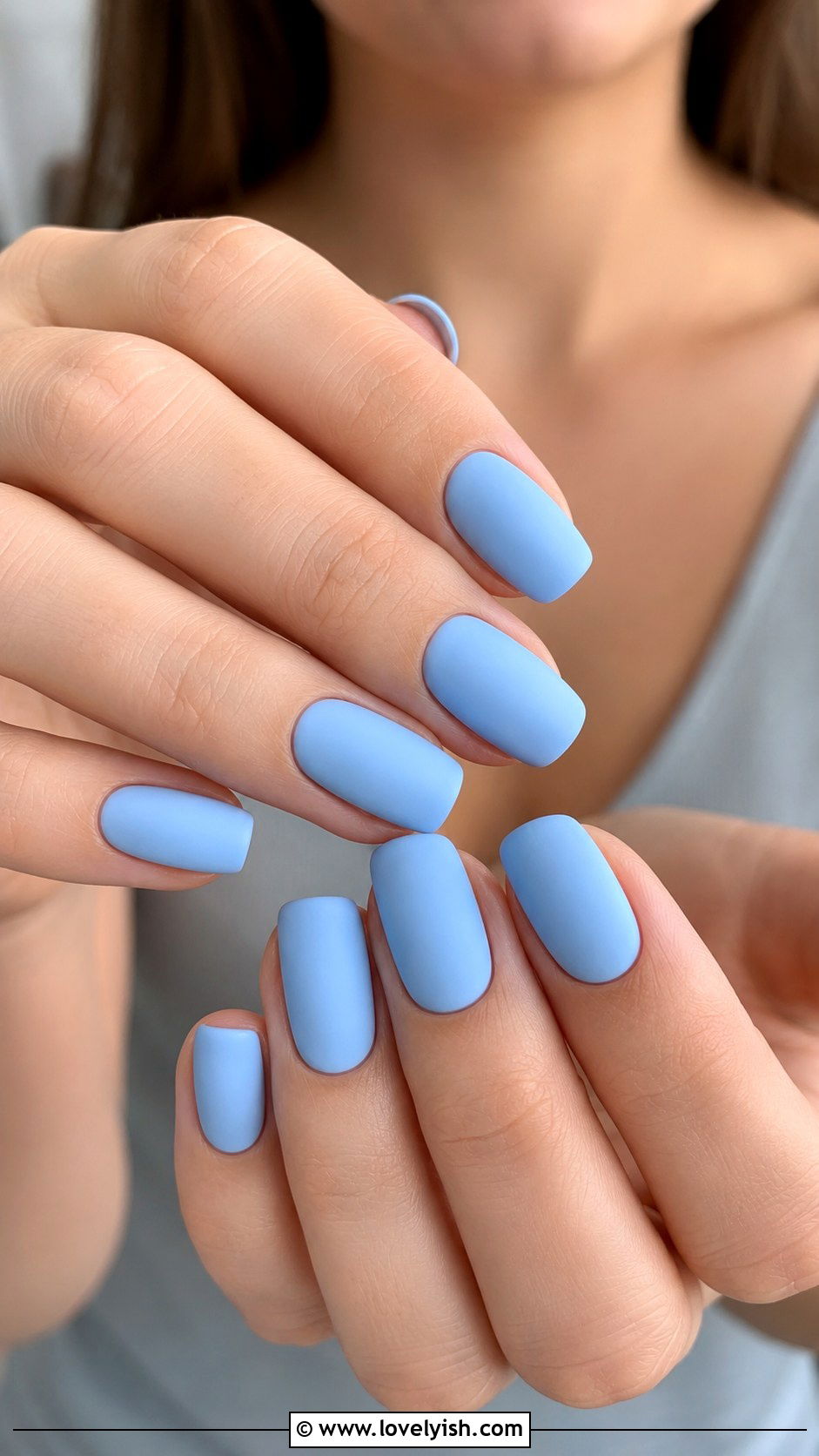 Baby Blue Matte Nails - 50 baby blue nails - 50 baby blue nails