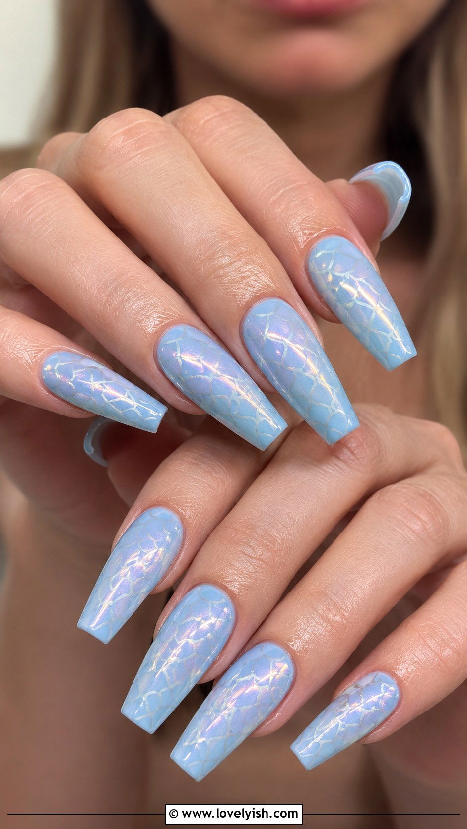 Baby Blue Mermaid Nails - 50 baby blue nails - 50 baby blue nails