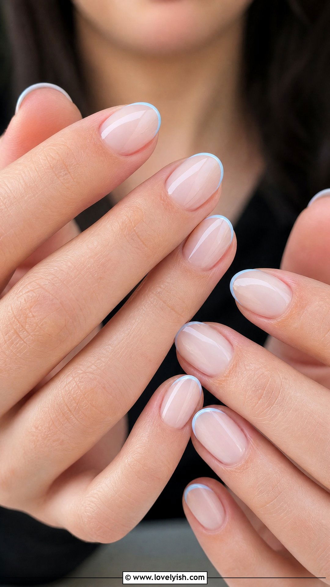 Baby Blue Micro French Tip Nails - 42 minimalist nail art - 42 minimalist nail art