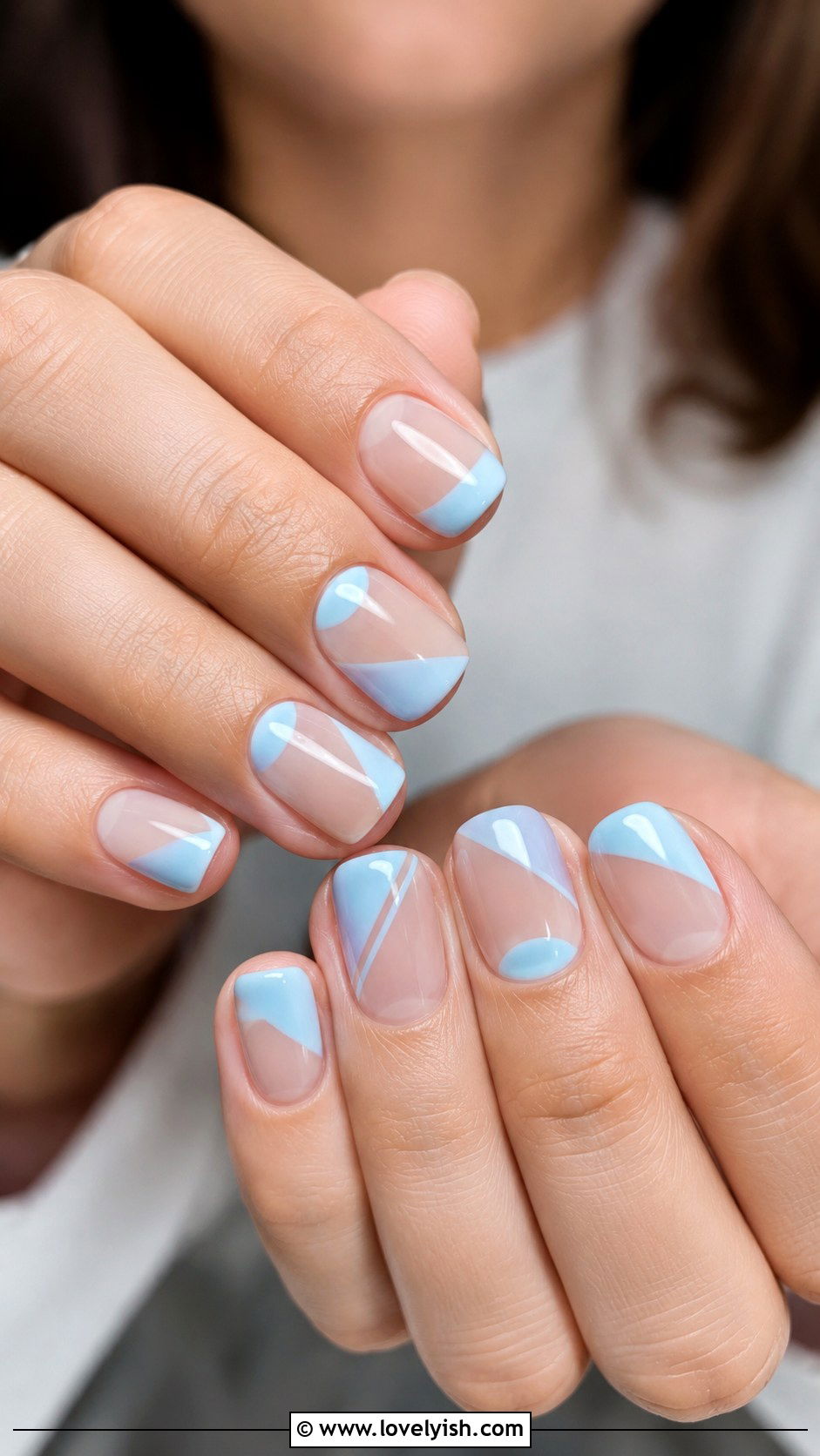 Baby Blue Negative Space Nails - 50 baby blue nails - 50 baby blue nails