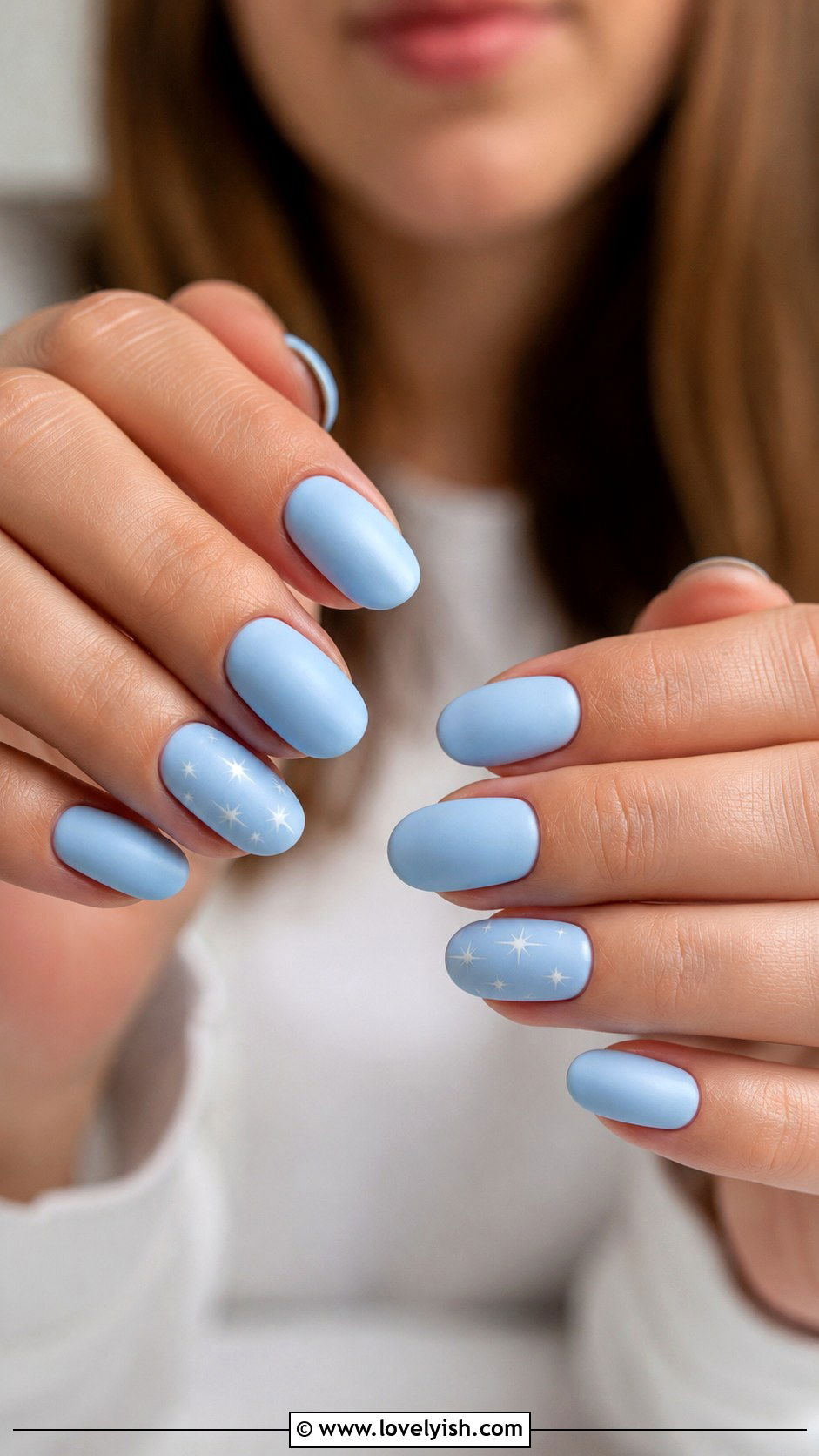 Baby Blue Oval Nails - 50 oval nails - 50 oval nails