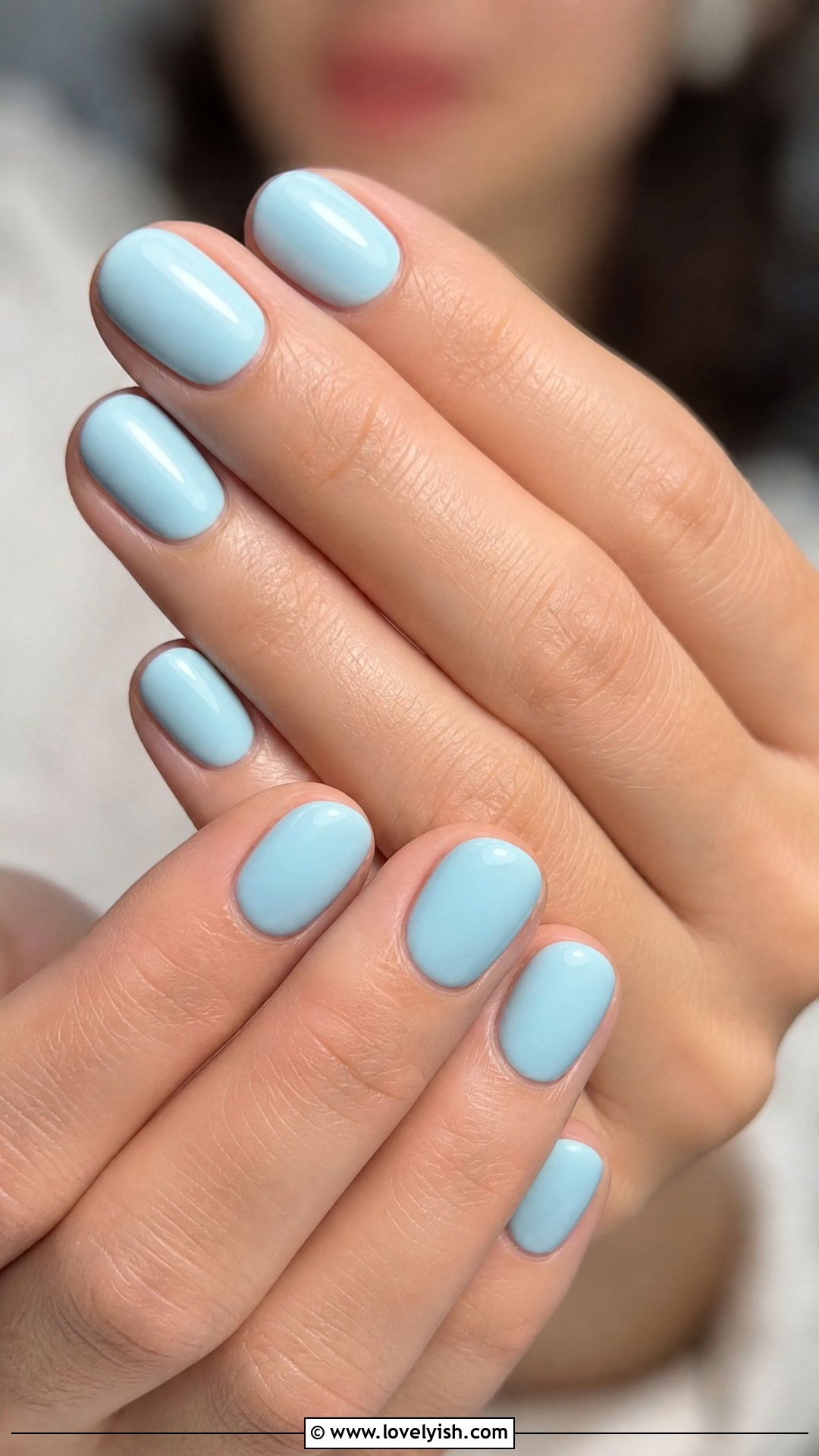 Baby Blue Pastel Short Oval Nails - 50 short oval nails - 50 short oval nails