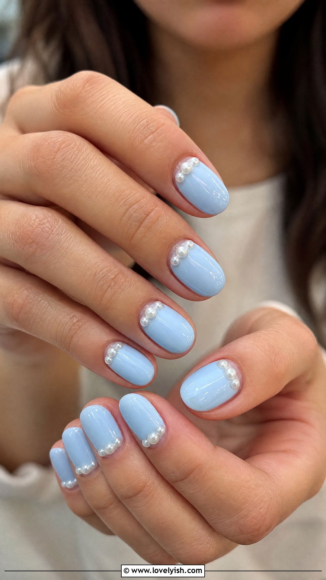 Baby Blue Pearl Nails - 50 blue nails - 50 blue nails