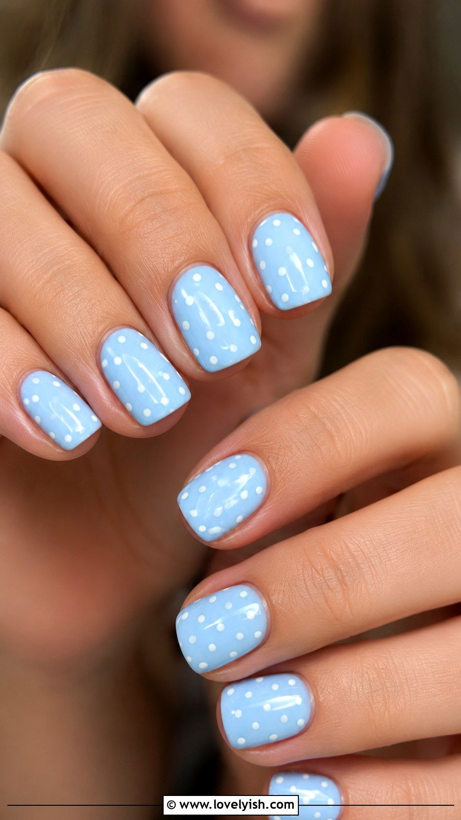 Baby Blue Polka Dot Nails - 50 baby blue nails - 50 baby blue nails