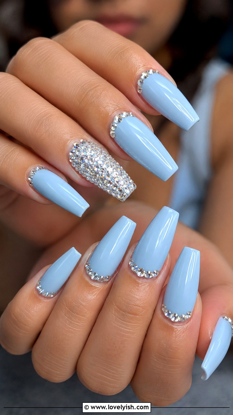 Baby Blue Prom Nails - 50 baby blue nails - 50 baby blue nails