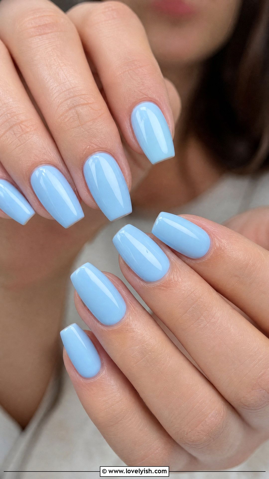Baby Blue Short Coffin Nails - 25 short coffin nails designs - 25 short coffin nails designs
