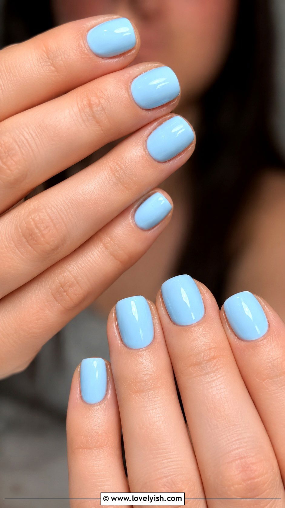 Baby Blue Short Square Nails - 50 baby blue nails - 50 baby blue nails