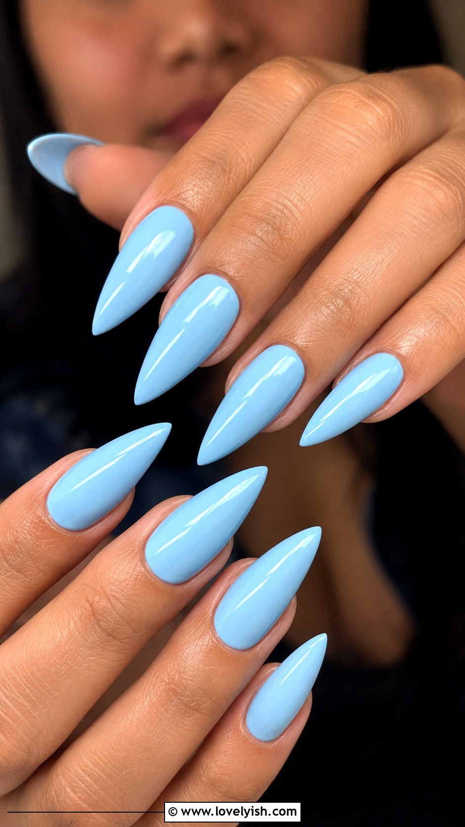 Baby Blue Stiletto Nails - 50 baby blue nails - 50 baby blue nails