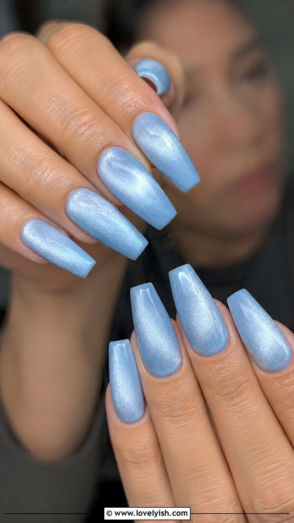 Baby Blue Velvet Nails - 50 baby shower nails - 50 baby shower nails