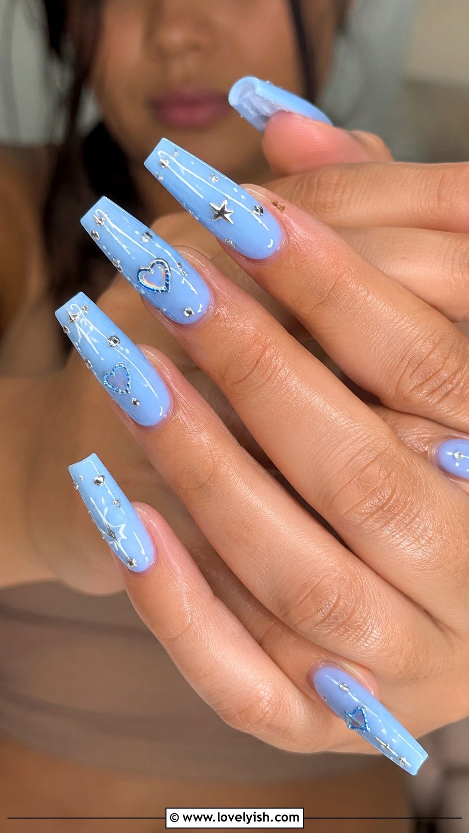 Baby Blue Y2K Nails - 50 baby blue nails - 50 baby blue nails