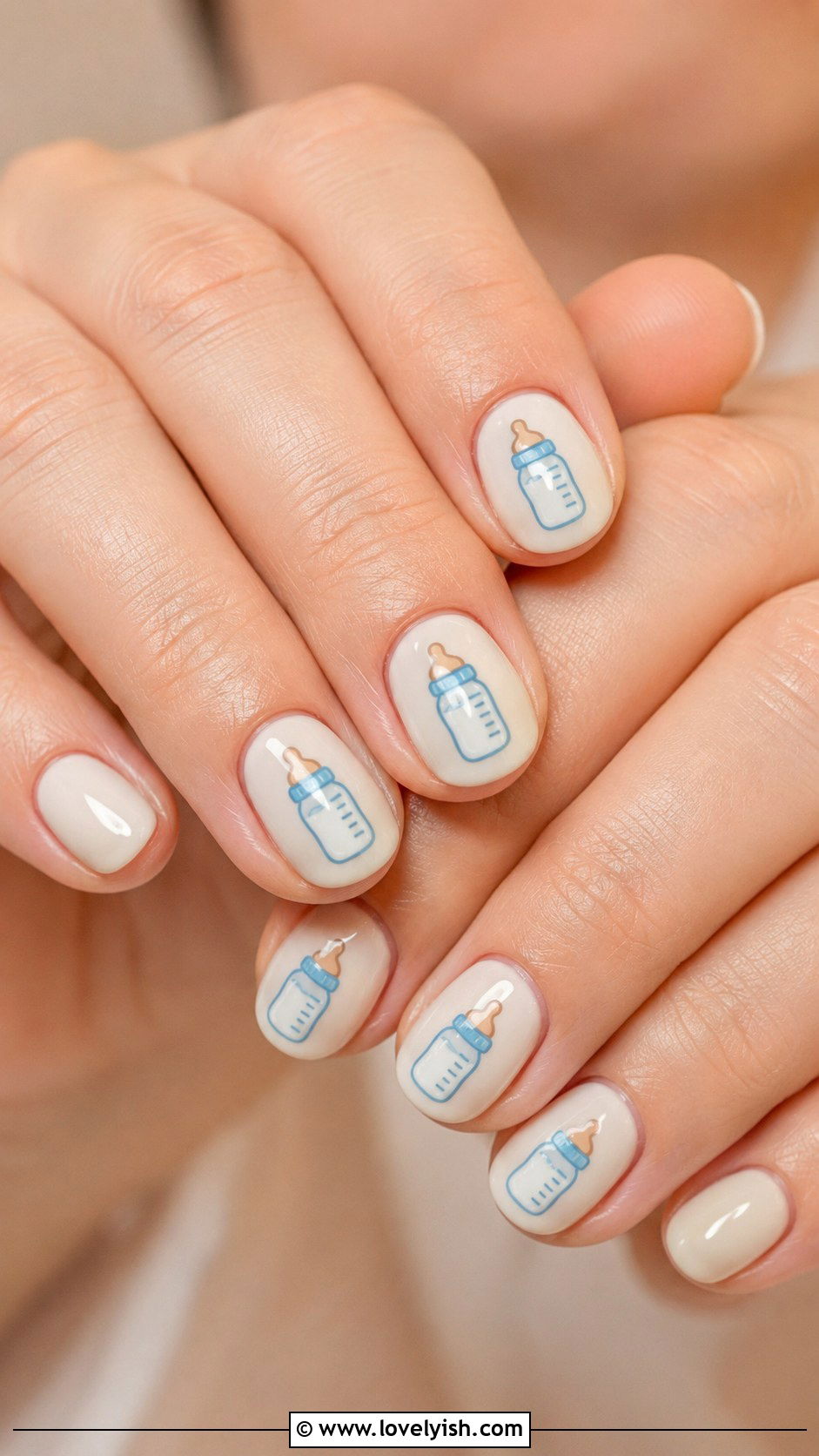 Baby Bottle Nail Art - 50 baby shower nails - 50 baby shower nails