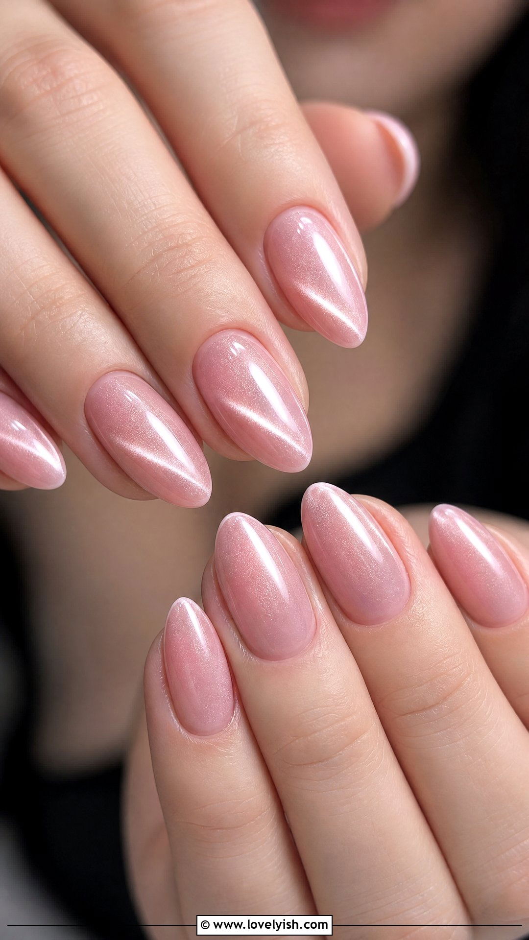 Baby Pink Cat Eye Nails - 50 cateye nail designs - 50 cateye nail designs