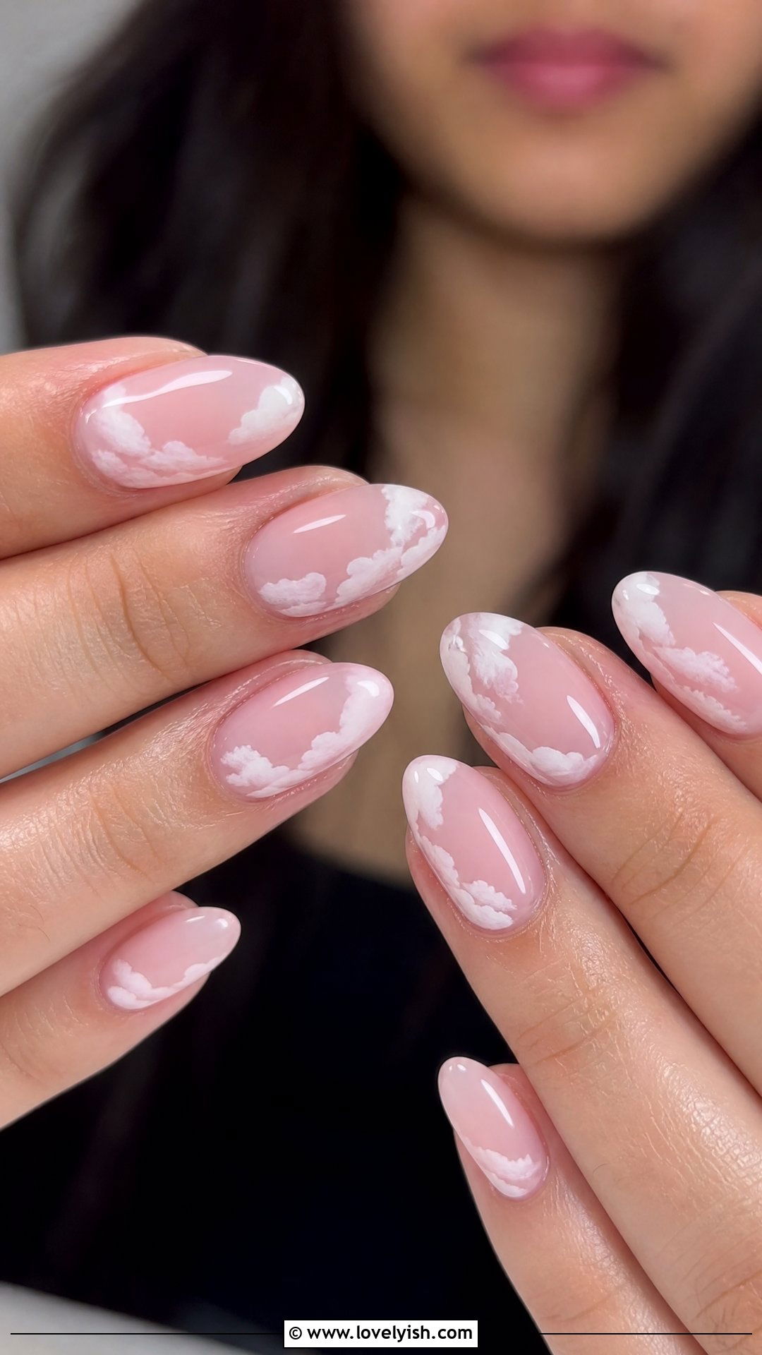 Baby Pink Cloud Nails - 50 easy spring nail designs - 50 easy spring nail designs