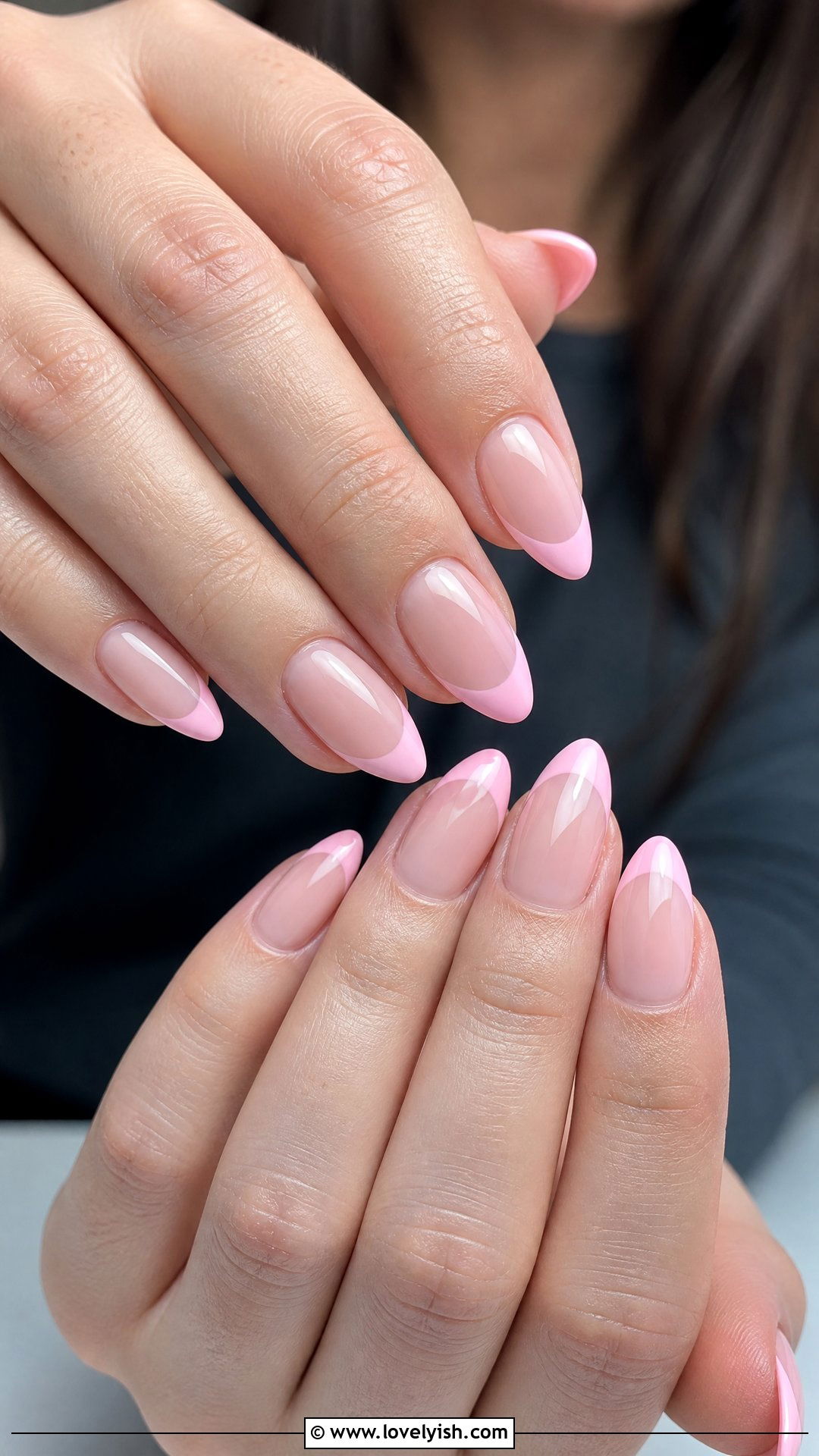 Baby Pink French Tip - 50 french manicure - 50 french manicure