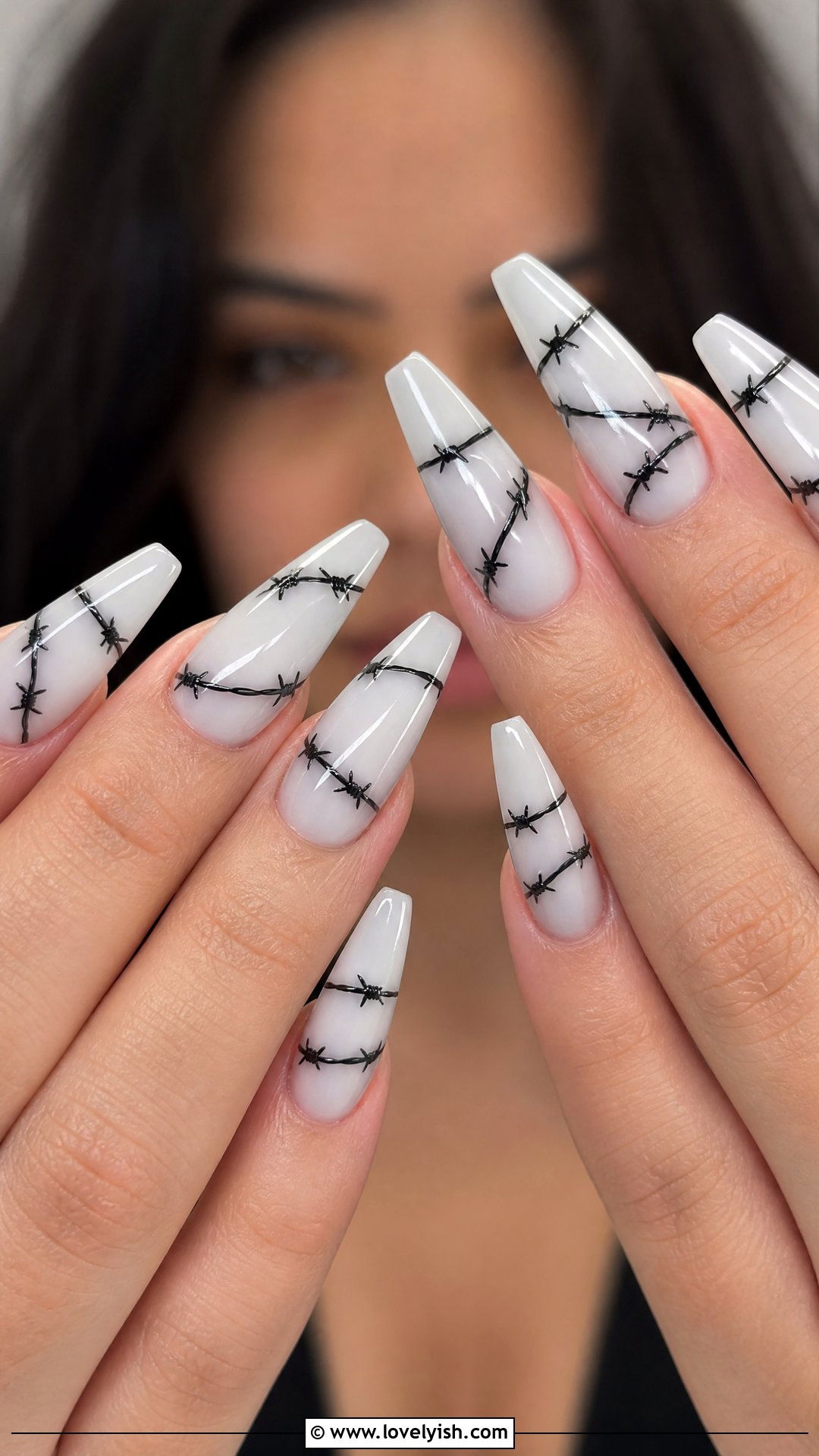 Barbed Wire Nail Art - 50 edgy nails - 50 edgy nails