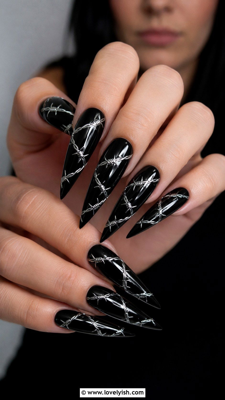 Barbed Wire Nail Art - 25 edgy nail designs - 25 edgy nail designs