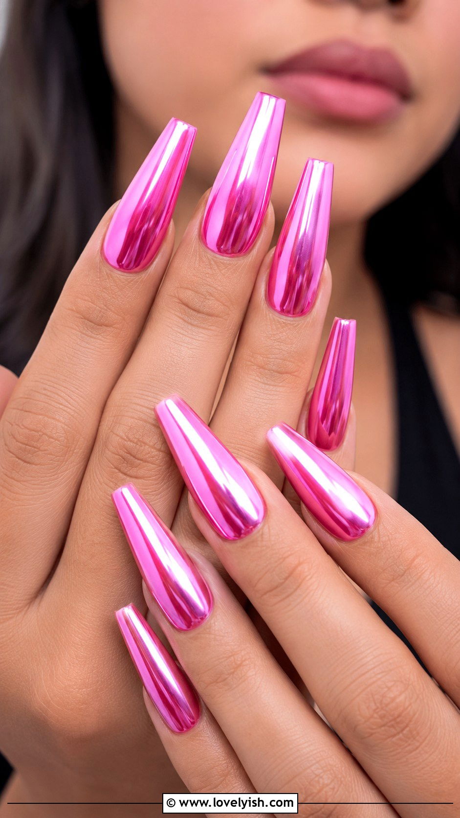 Barbie Pink Chrome Nails - 50 pink chrome nails - 50 pink chrome nails