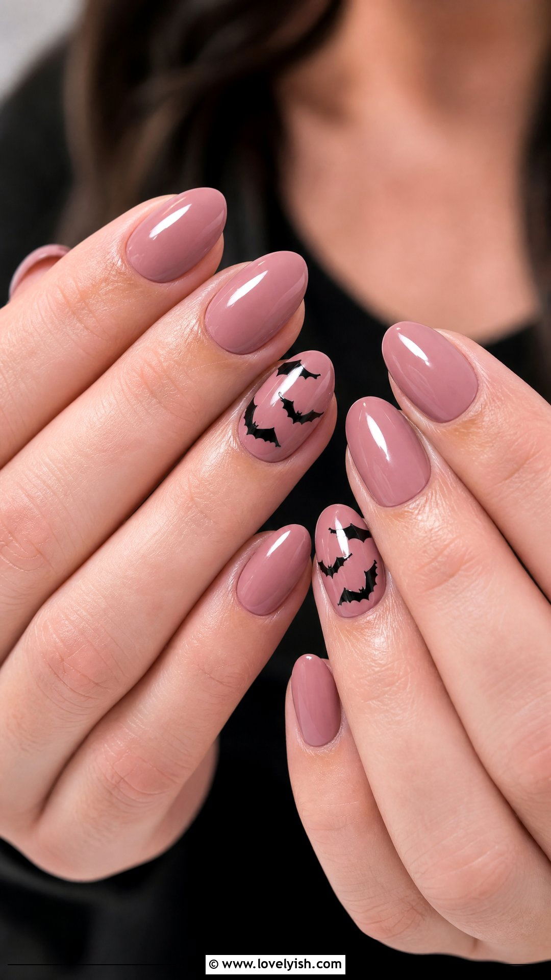 Bat Silhouette Nails - 50 goth nails - 50 goth nails