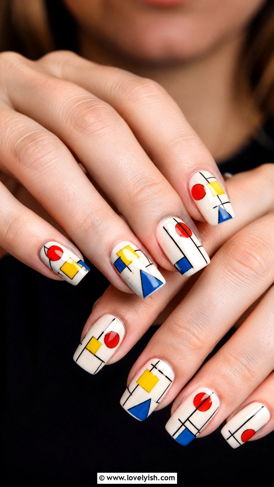 Bauhaus Inspired Geometric Nails - 50 geometric nails - 50 geometric nails