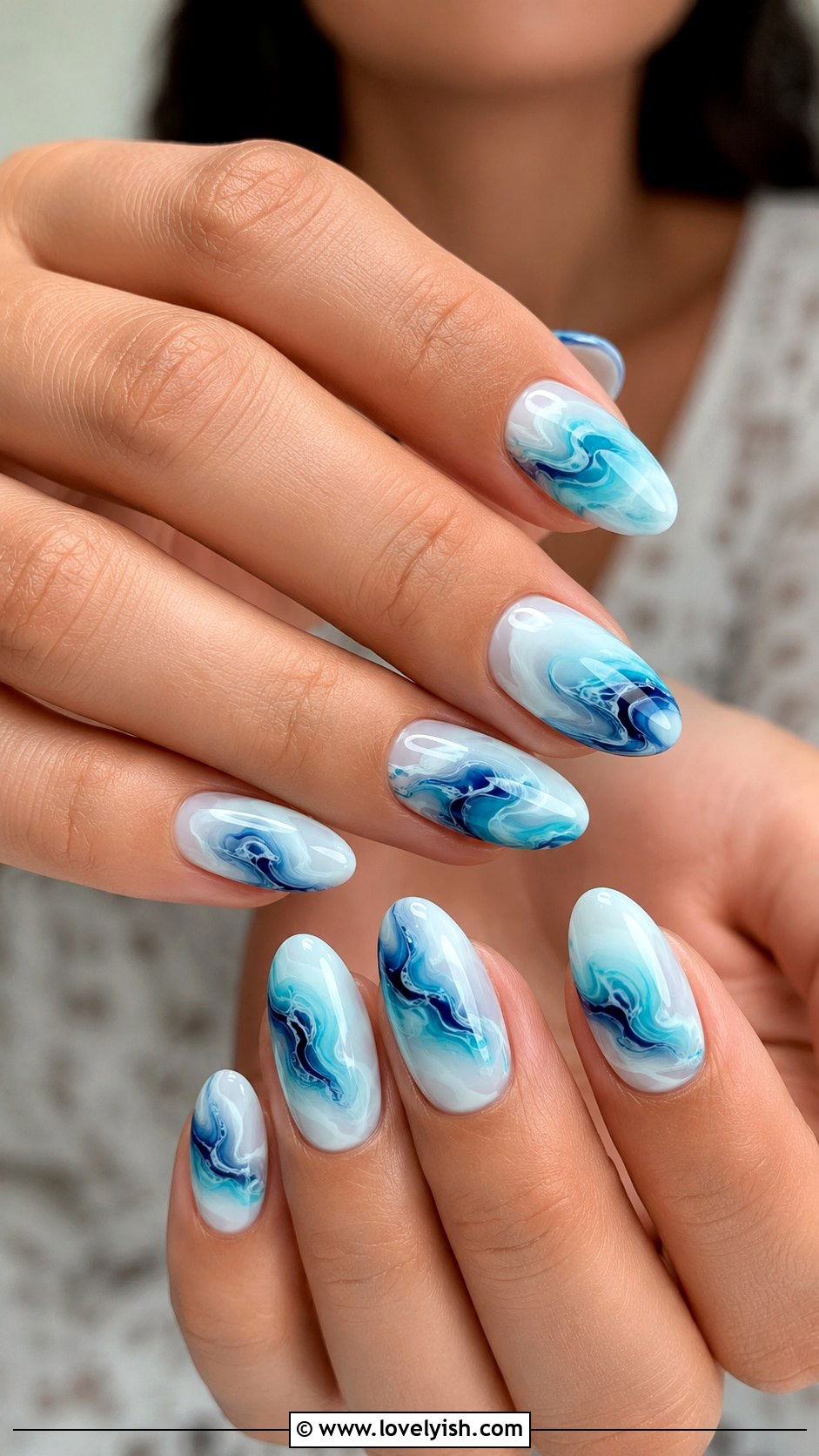 Beach Wave Swirl Nails - 38 beach nail designs - 38 beach nail designs