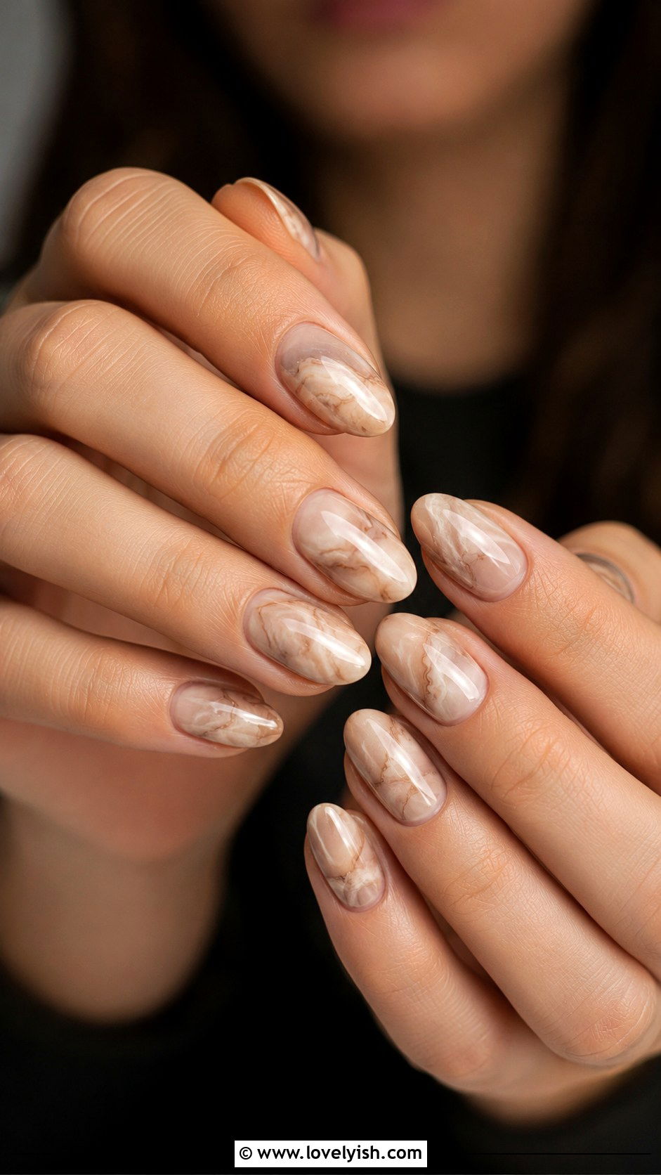 Beige Nude Marble Nails - 38 marble nail designs - 38 marble nail designs