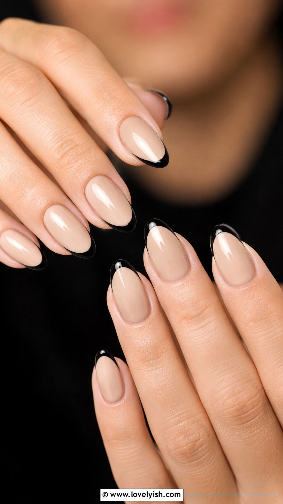 Beige With Black Tip Nails - 38 classy nail designs - 38 classy nail designs