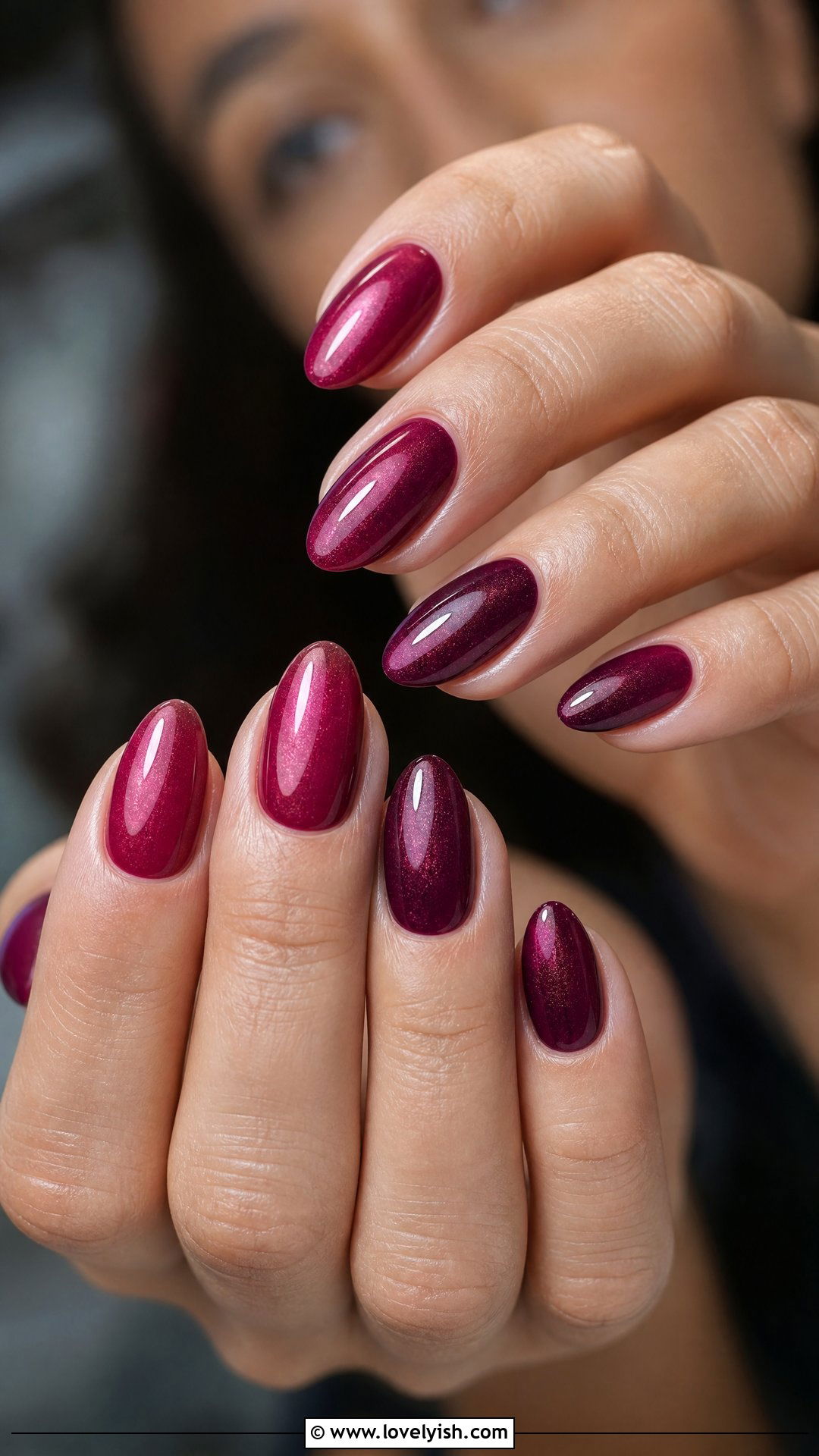 Berry Glazed Almond Nails - 36 nails design 2026 - 36 nails design 2026