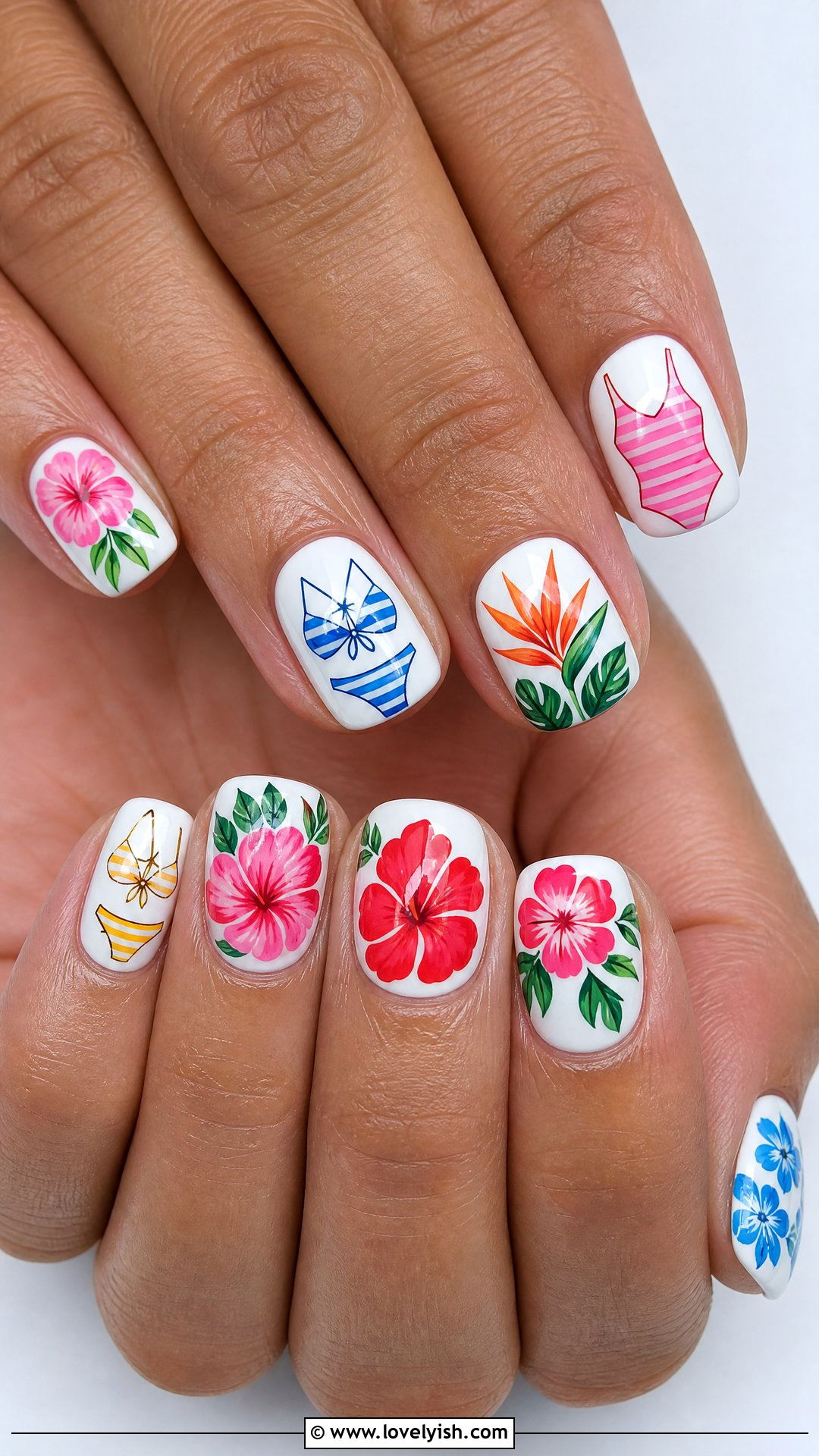 Bikini Print Nails - 50 beach nails - 50 beach nails