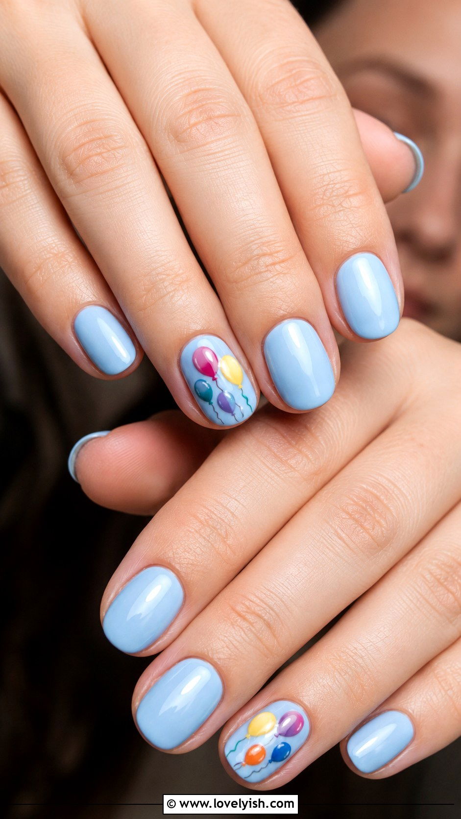 Birthday Balloon Accent Nails - 50 birthday nails - 50 birthday nails