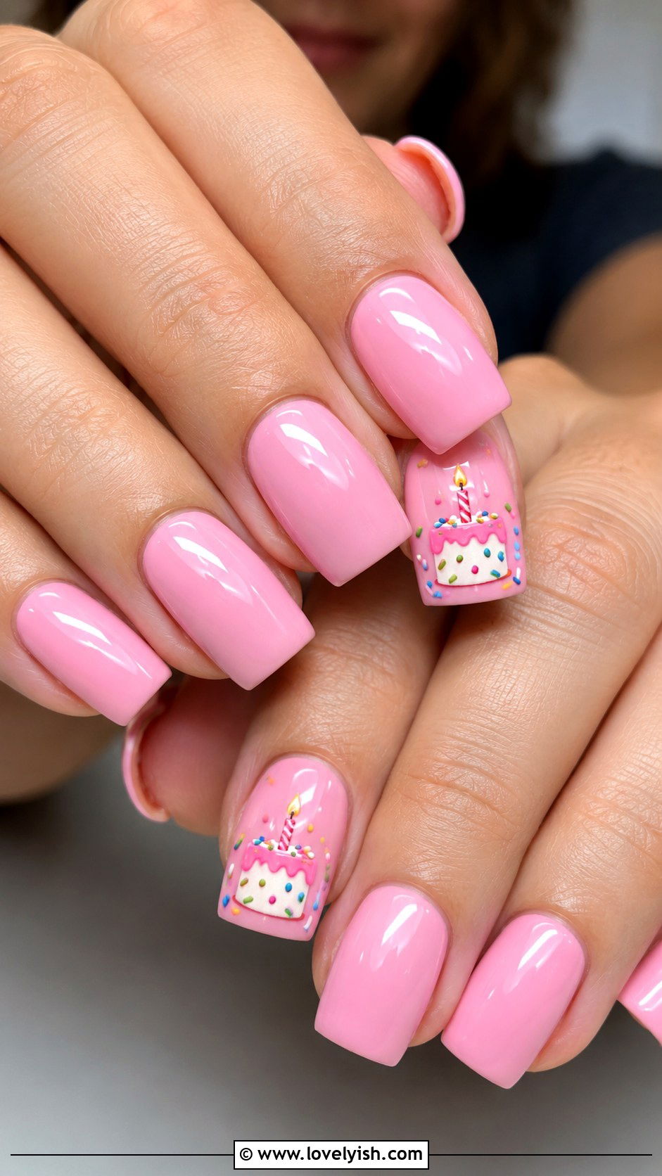 Birthday Cake Accent Nails - 50 birthday nails - 50 birthday nails