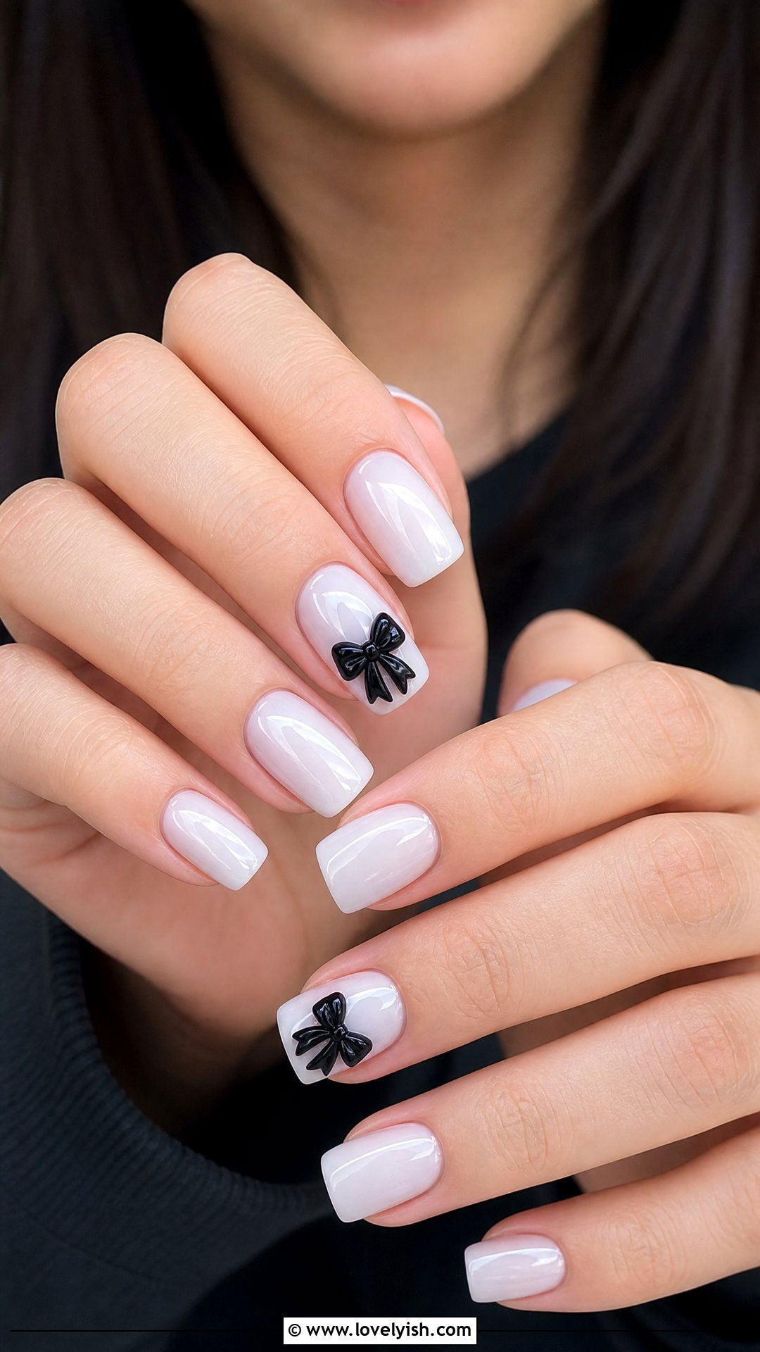 Black 3D Bow Nails - 50 edgy nails - 50 edgy nails