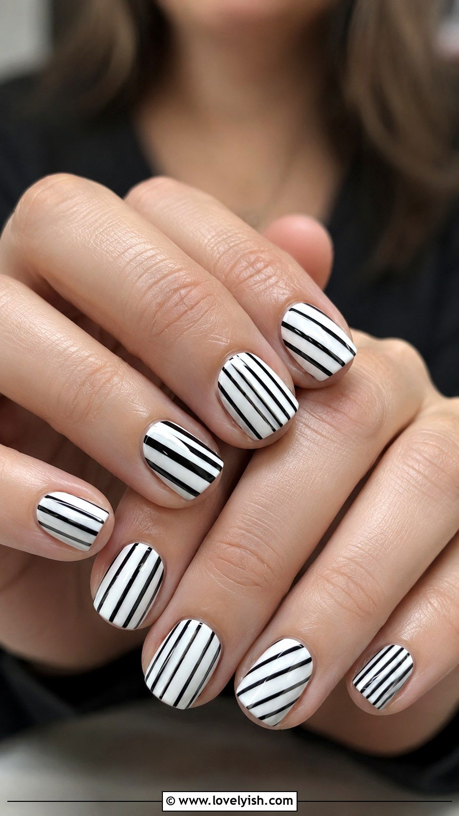 Black And White Striped Nails - 42 easy nail art ideas - 42 easy nail art ideas