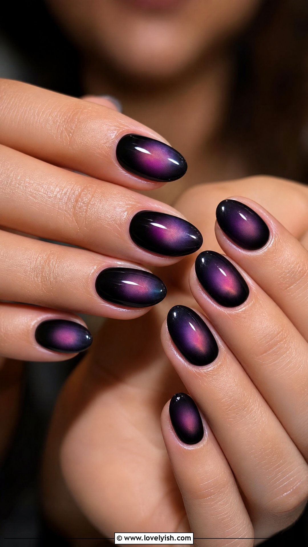 Black Aura Nails - 50 short black nail designs - 50 short black nail designs