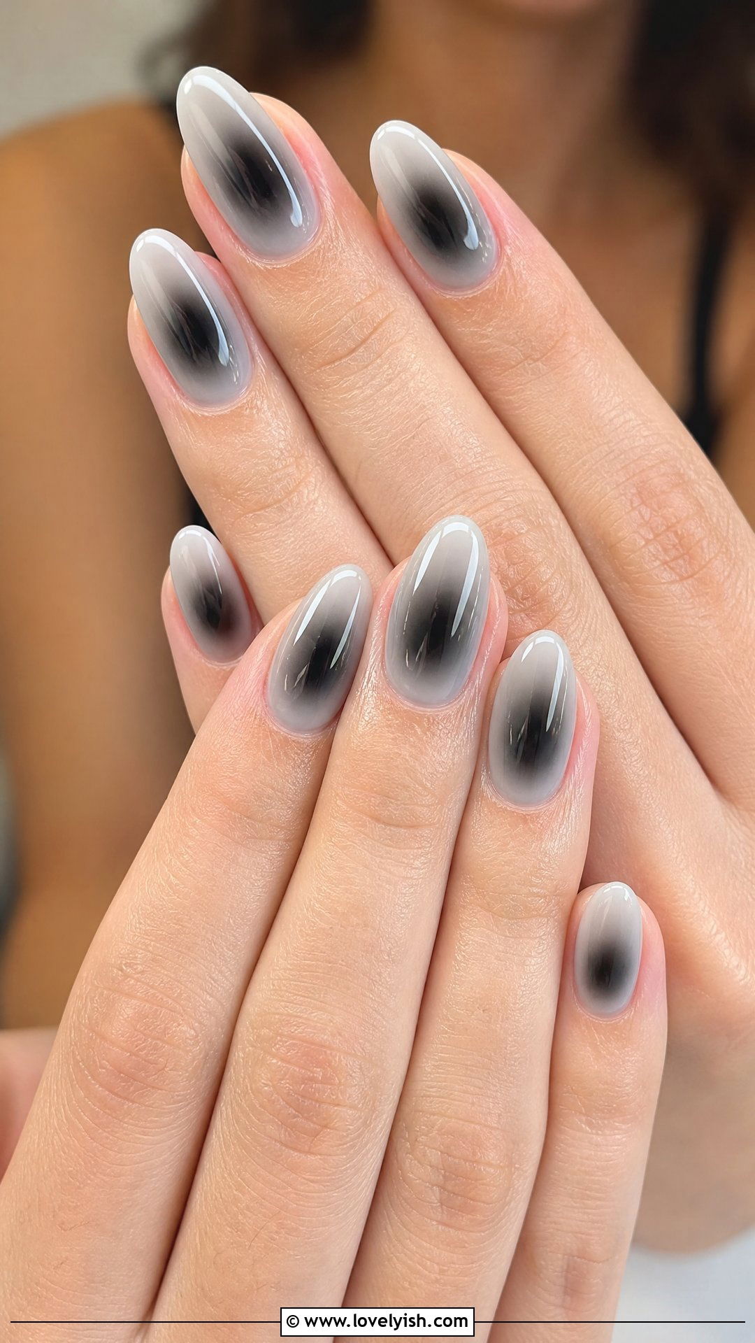Black Aura Ombre Nails - 50 dark nail designs - 50 dark nail designs