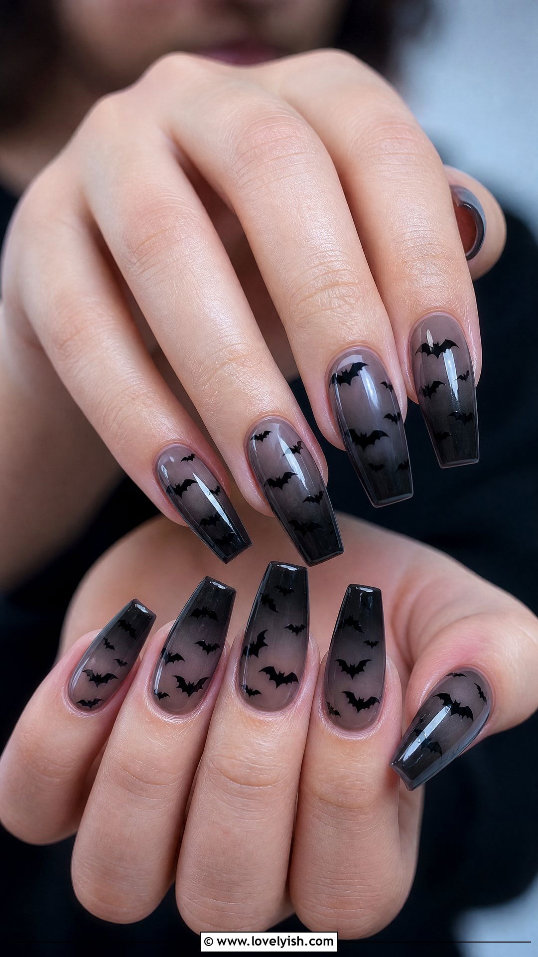 Black Bat Gothic Nails - 50 gothic nails - 50 gothic nails