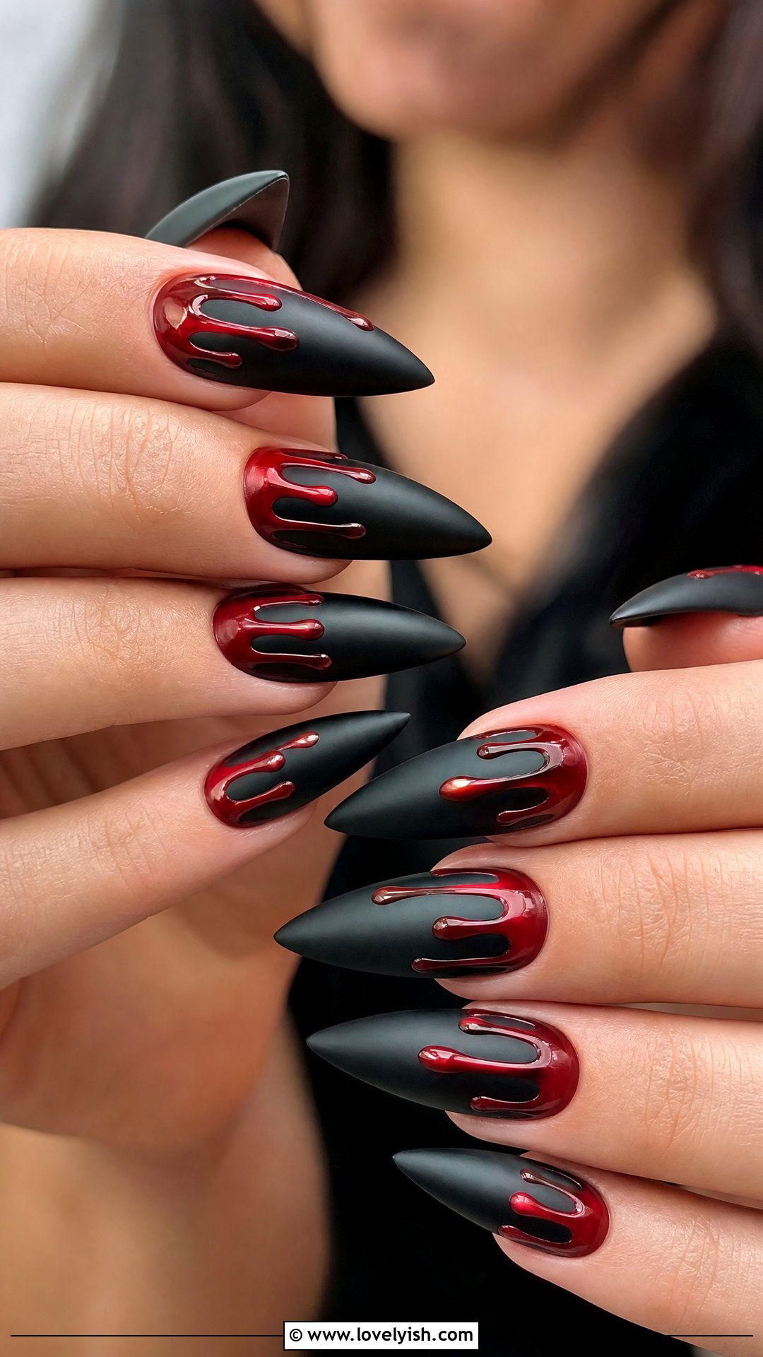 Black Blood Drip Gothic Nails - 50 gothic nails - 50 gothic nails