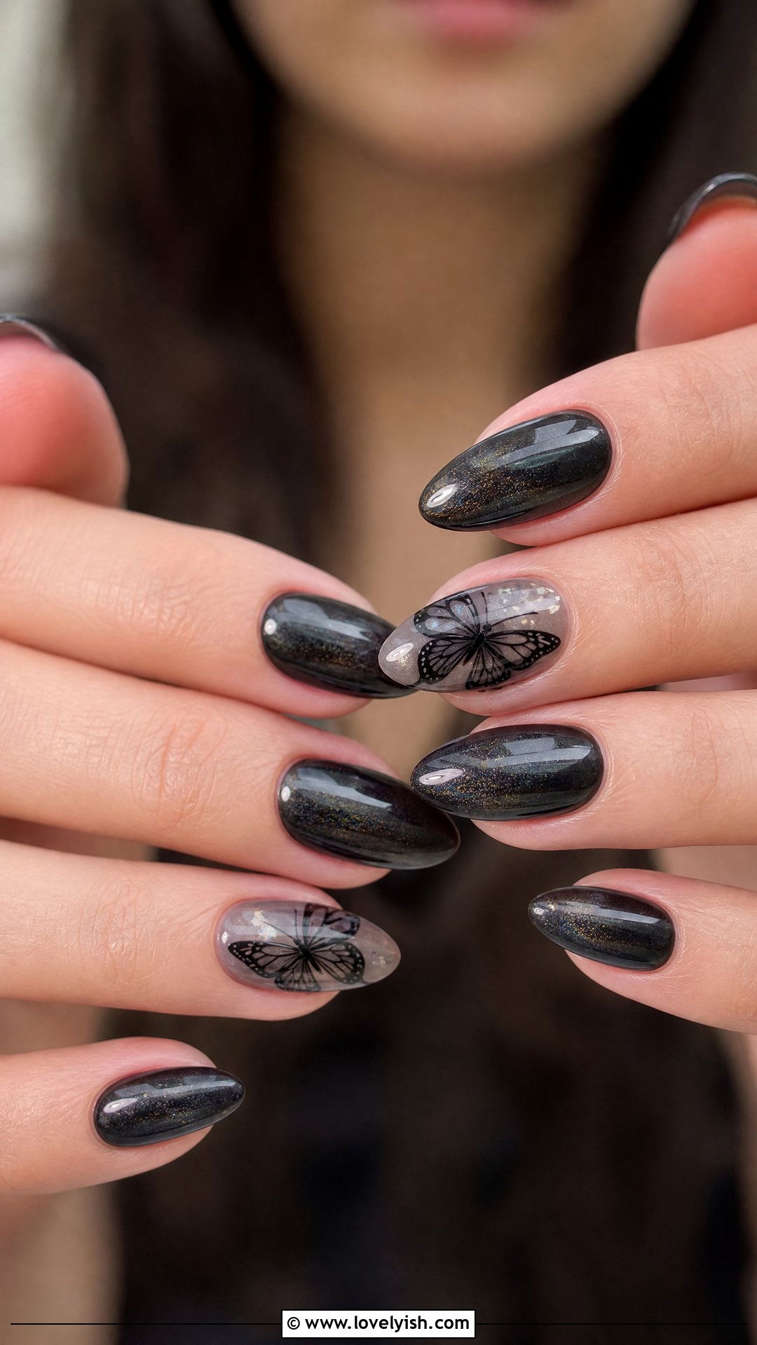 Black Butterfly Nails - 50 edgy nails - 50 edgy nails
