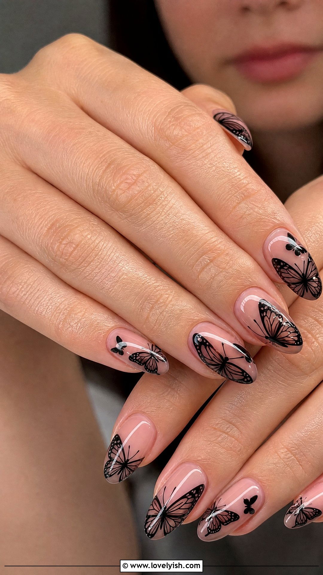 Black Butterfly Nails - 25 black nails design ideas - 25 black nails design ideas