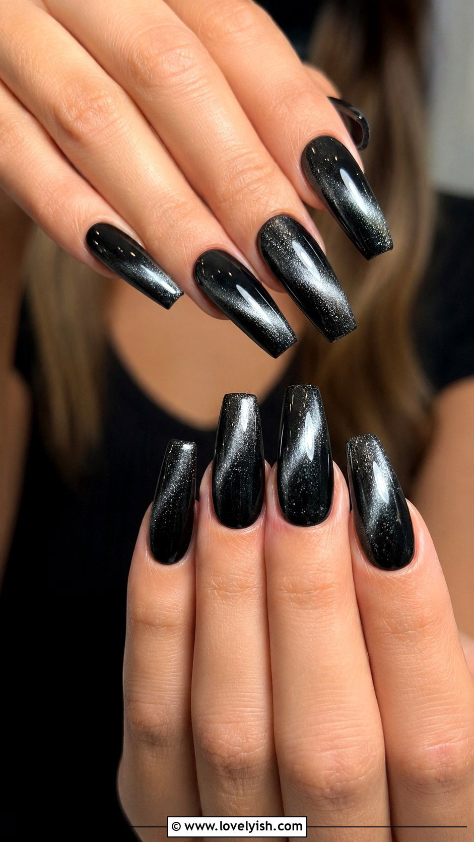 Black Cat Eye Nails - 31 black nail design ideas - 31 black nail design ideas