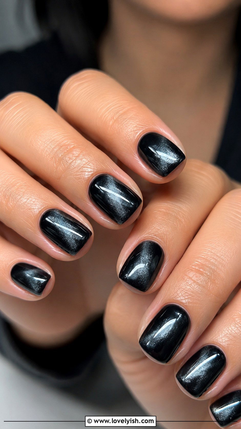 Black Cat Eye Short Nails - 25 short nails design ideas - 25 short nails design ideas
