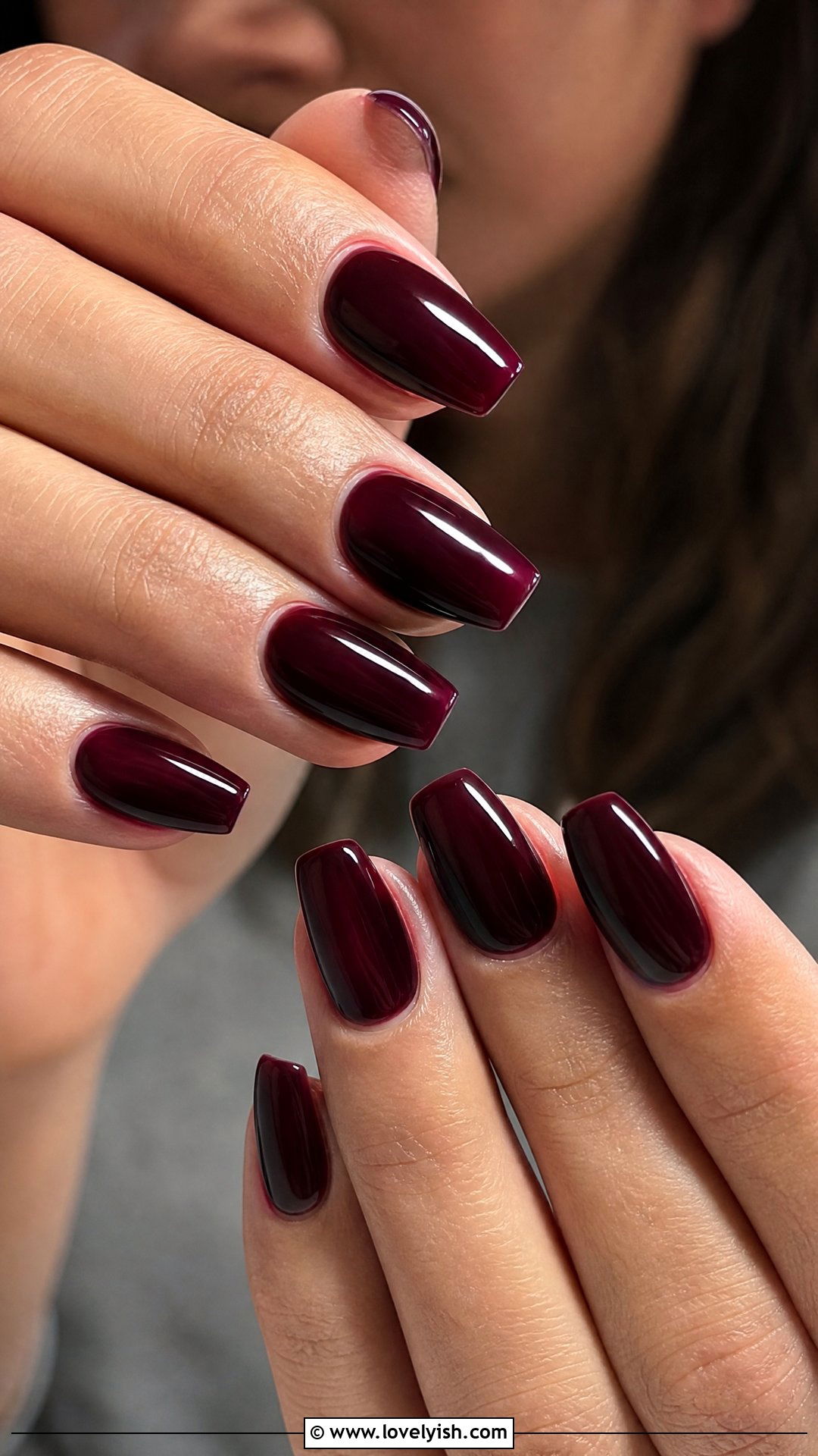 Black Cherry Short Coffin Nails - 38 short coffin nail designs - 38 short coffin nail designs
