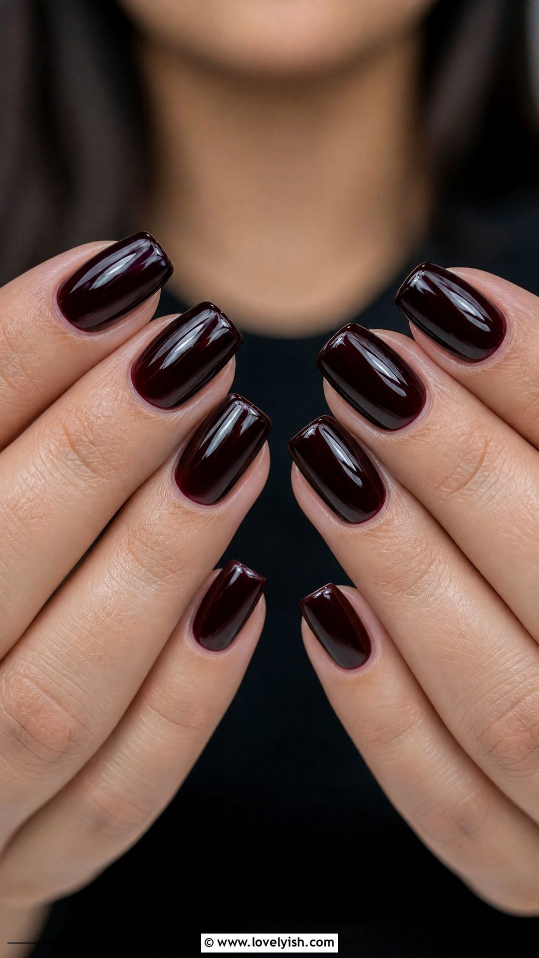 Black Cherry Short Coffin Nails - 25 short coffin nails designs - 25 short coffin nails designs