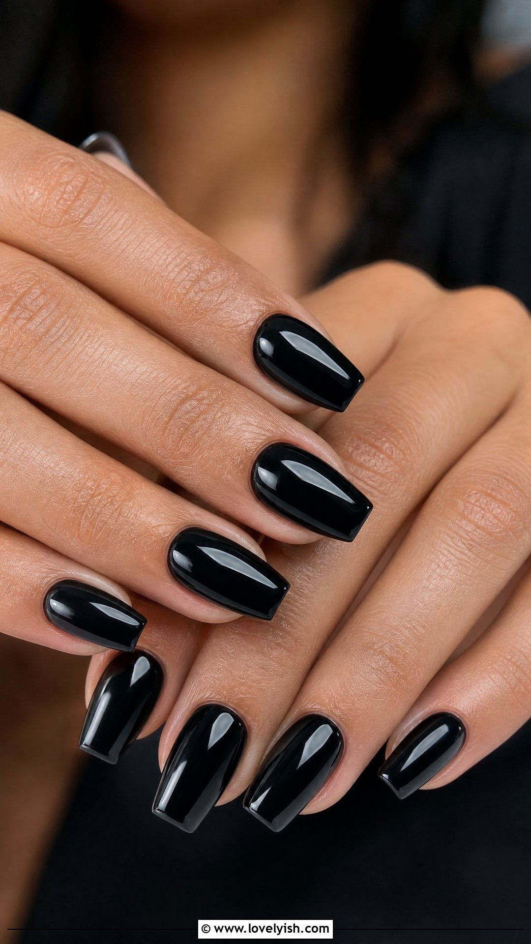Black Coffin Short Nails - 50 short black nail designs - 50 short black nail designs