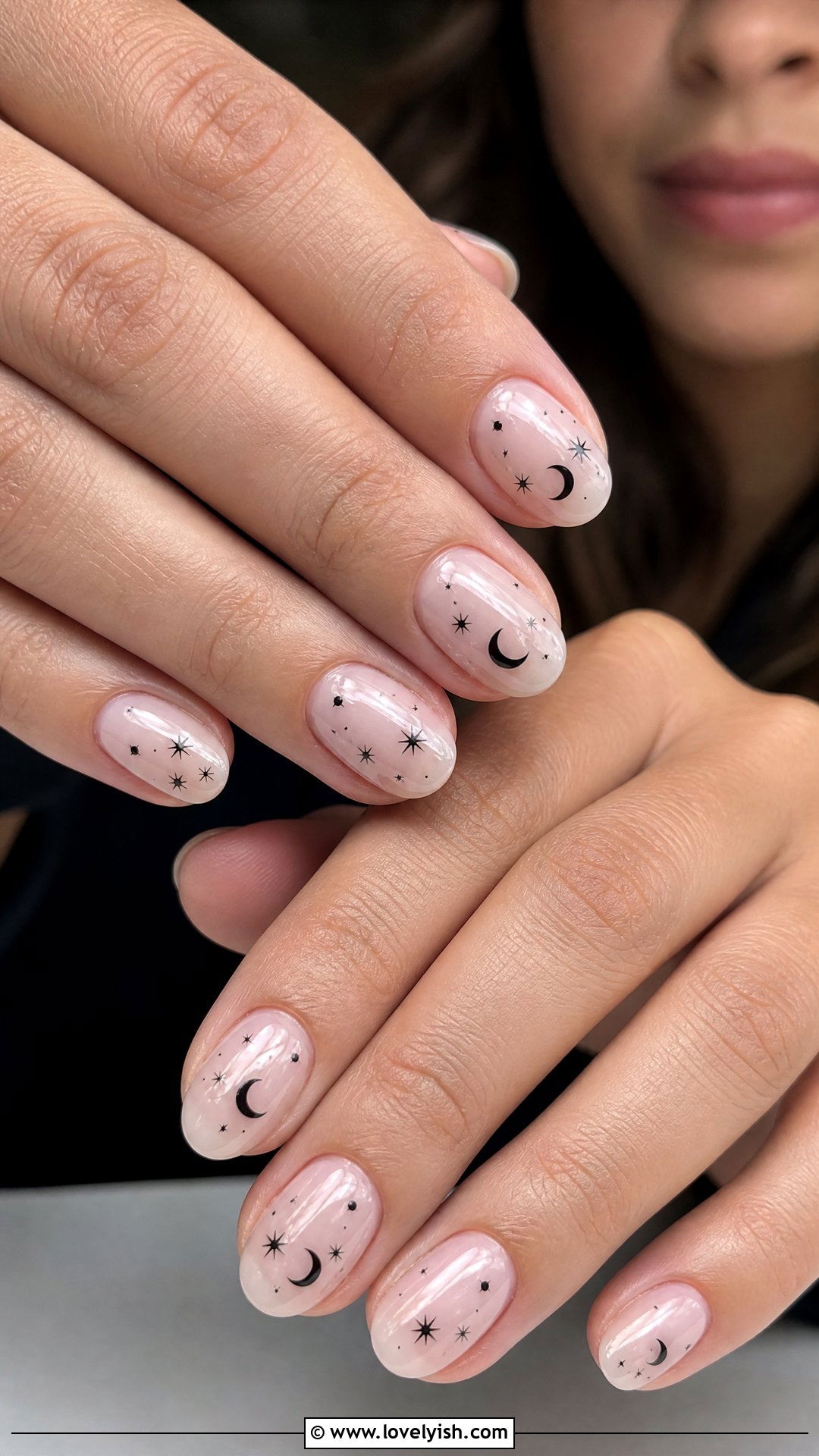Black Crescent Moon Nails - 50 black nails - 50 black nails