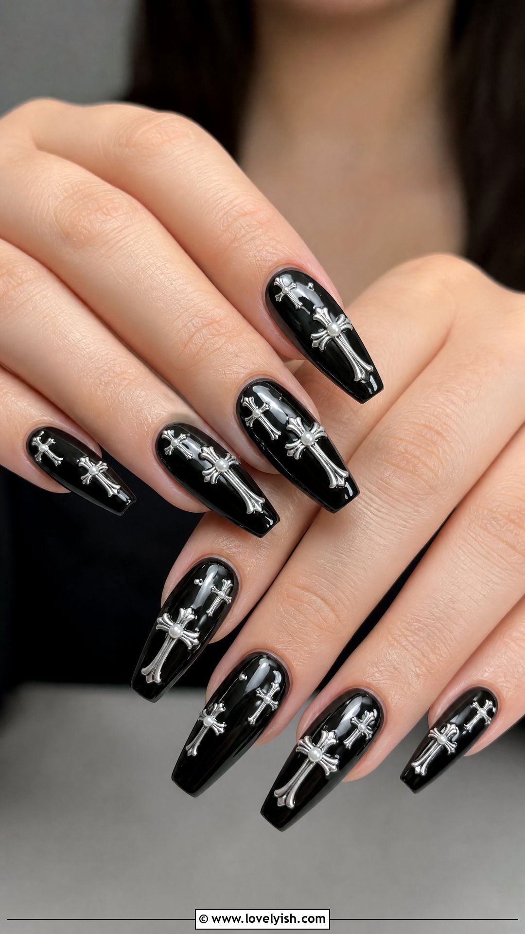 Black Cross Gothic Nails - 50 gothic nails - 50 gothic nails