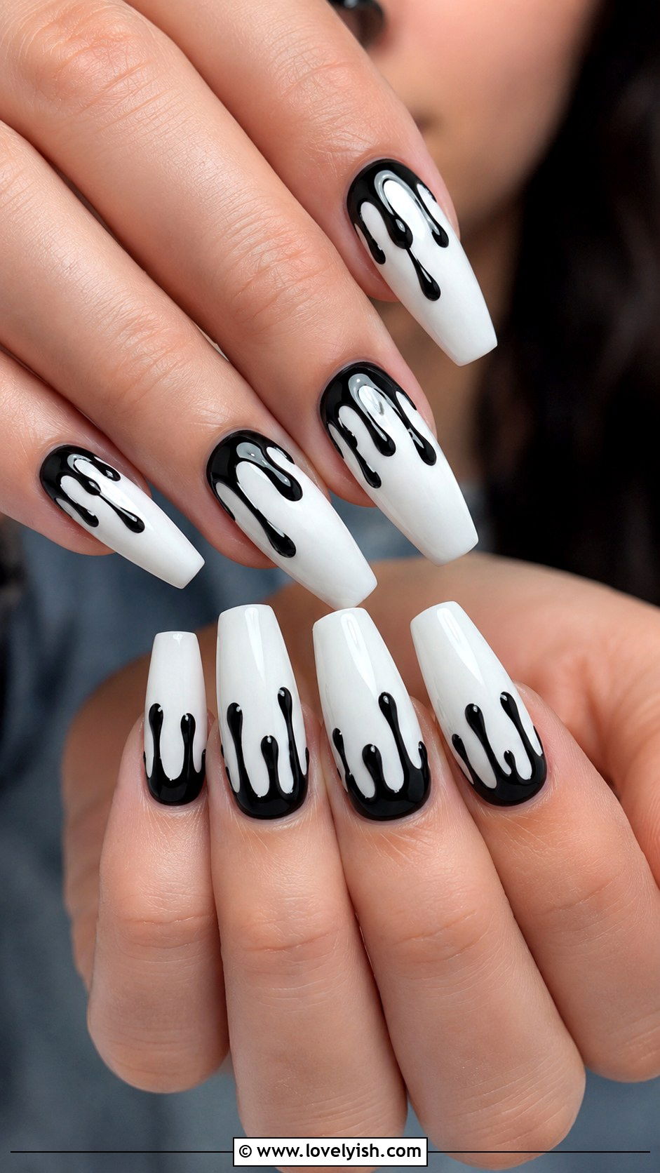 Black Drip Design Nails - 50 mens nail design ideas - 50 mens nail design ideas