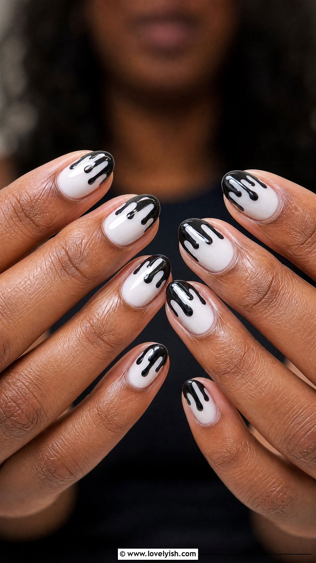 Black Drip Nails - 50 black nails - 50 black nails