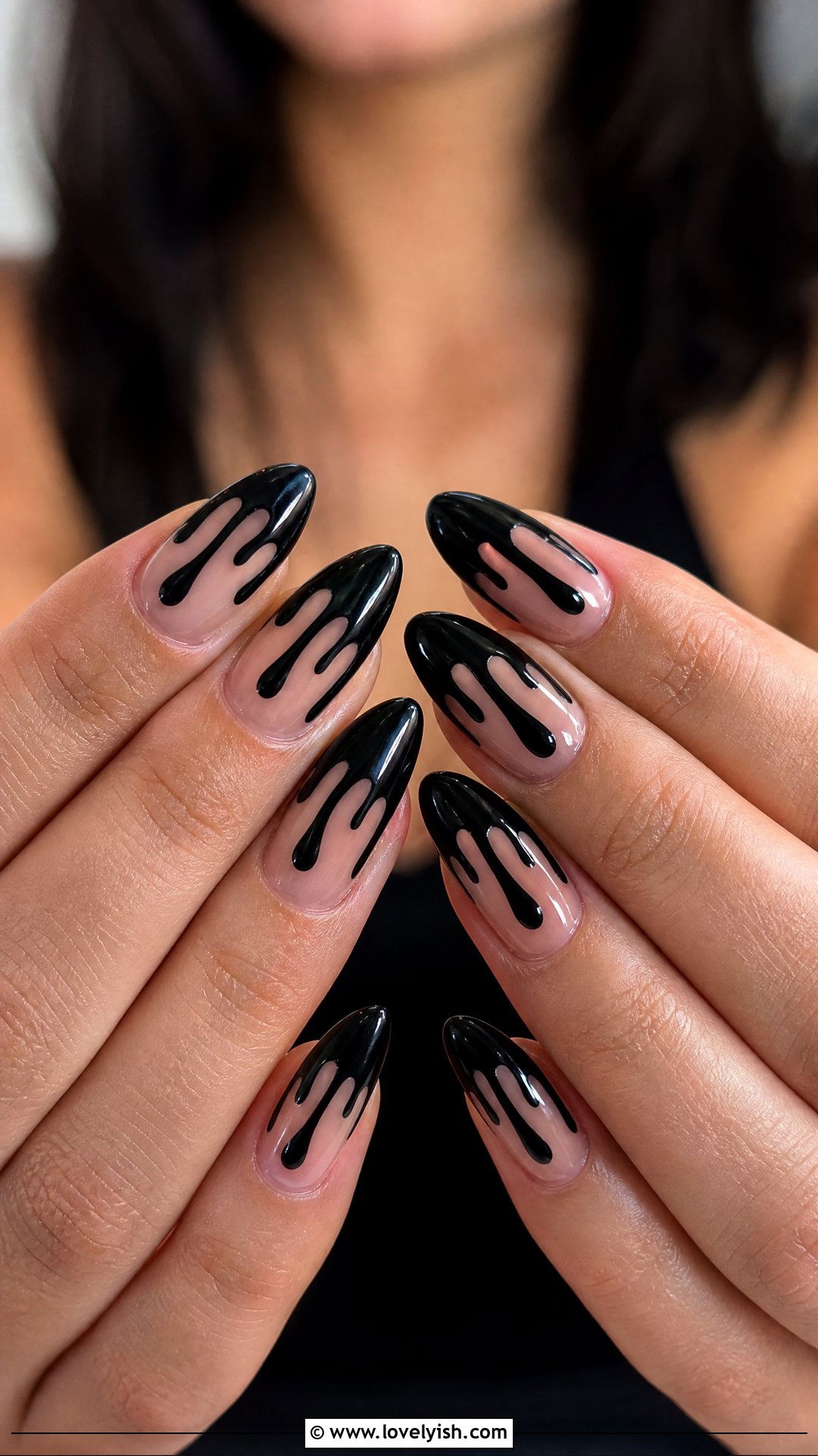 Black Drip Nails - 50 edgy nails - 50 edgy nails