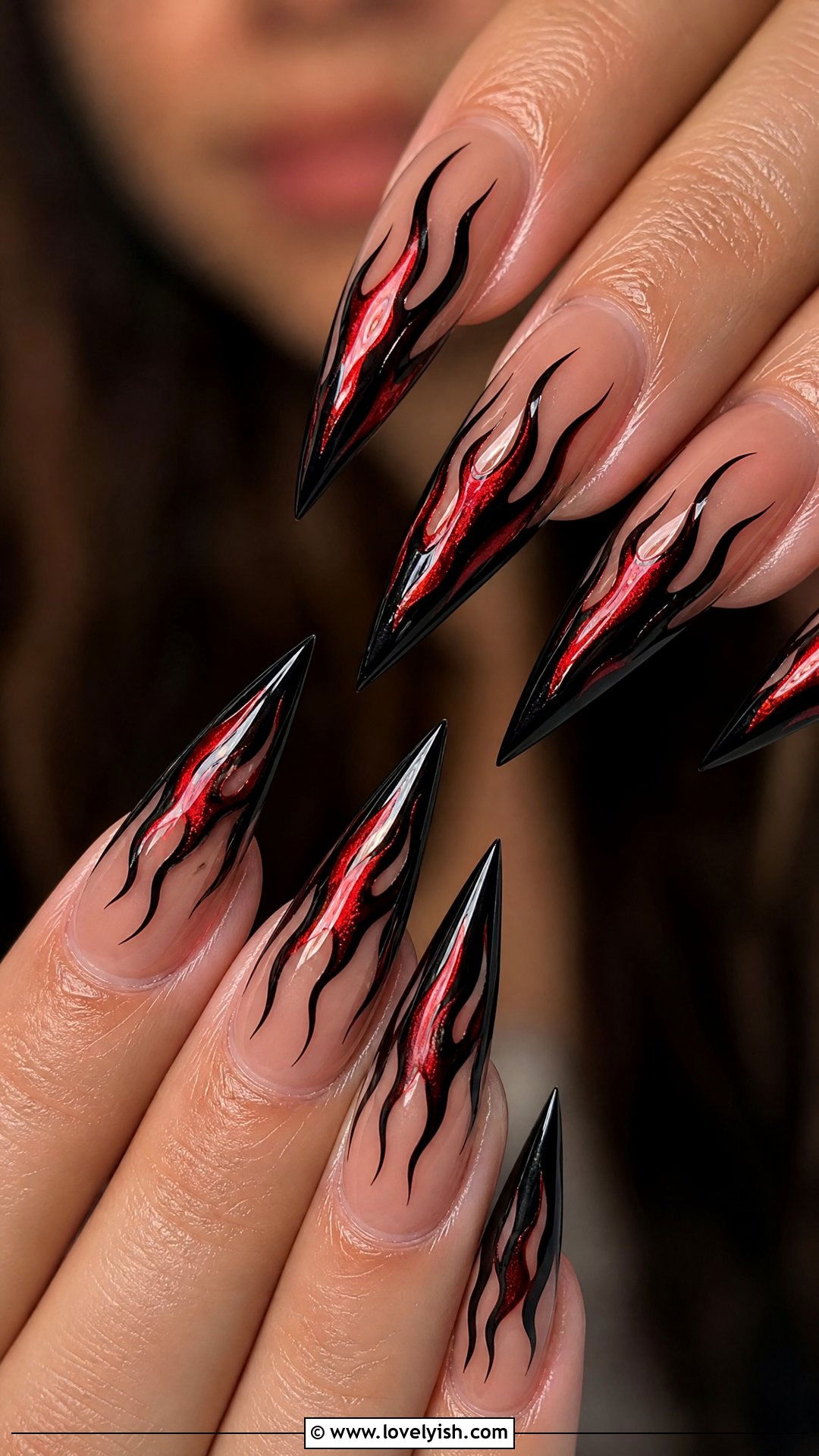Black Flame Gothic Nails - 50 gothic nails - 50 gothic nails
