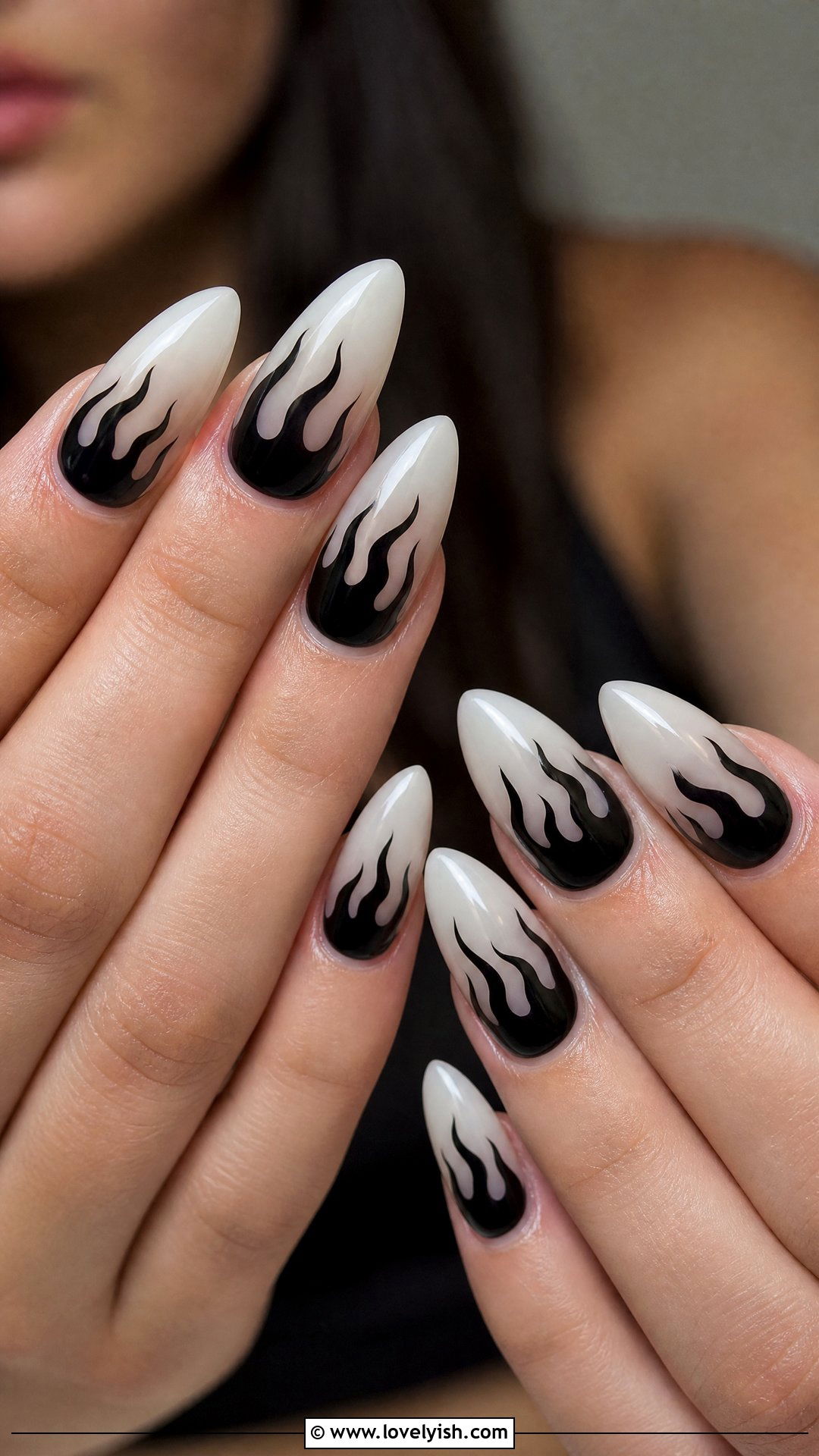 Black Flame Nails - 50 edgy nails - 50 edgy nails
